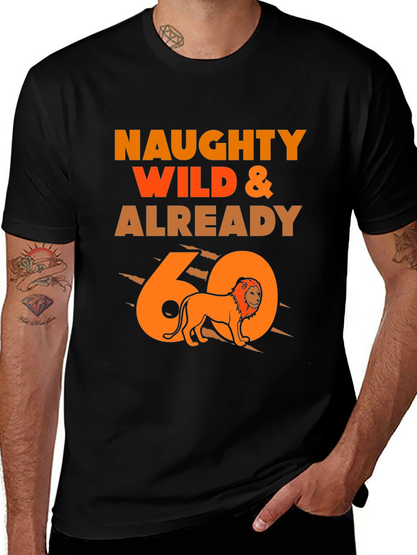 Naughty Wild & Already 60 T-Shirt Lion Graphic
