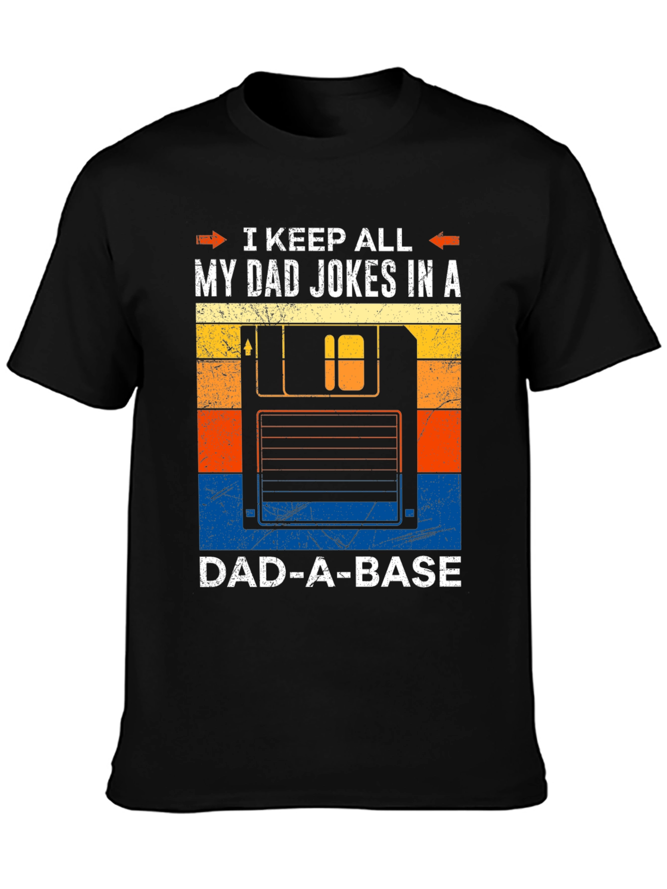 Dad Jokes T-Shirt - Dad-A-Base Floppy Disk Pun Tee