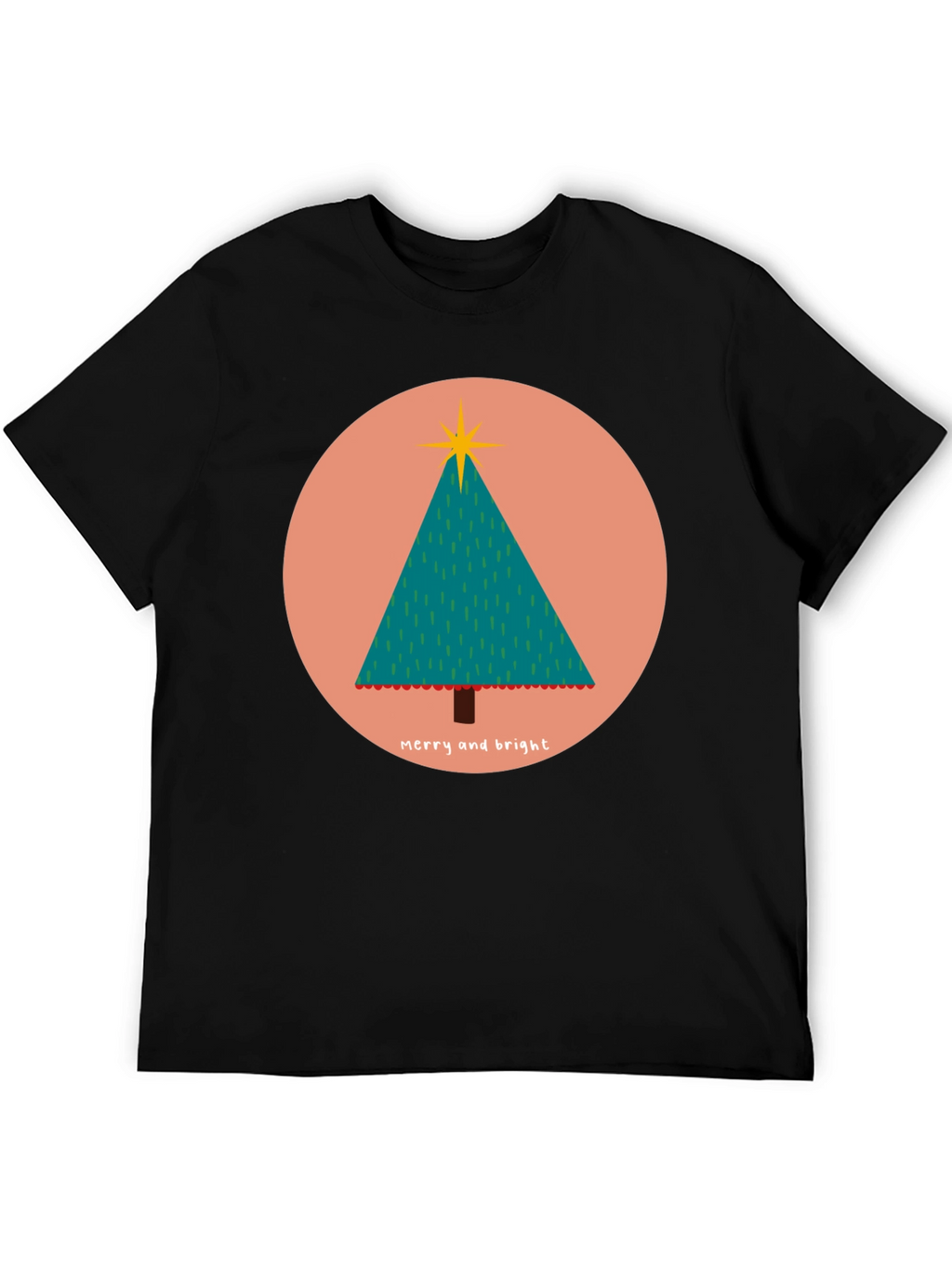 Merry & Bright Christmas Tree Graphic Tee
