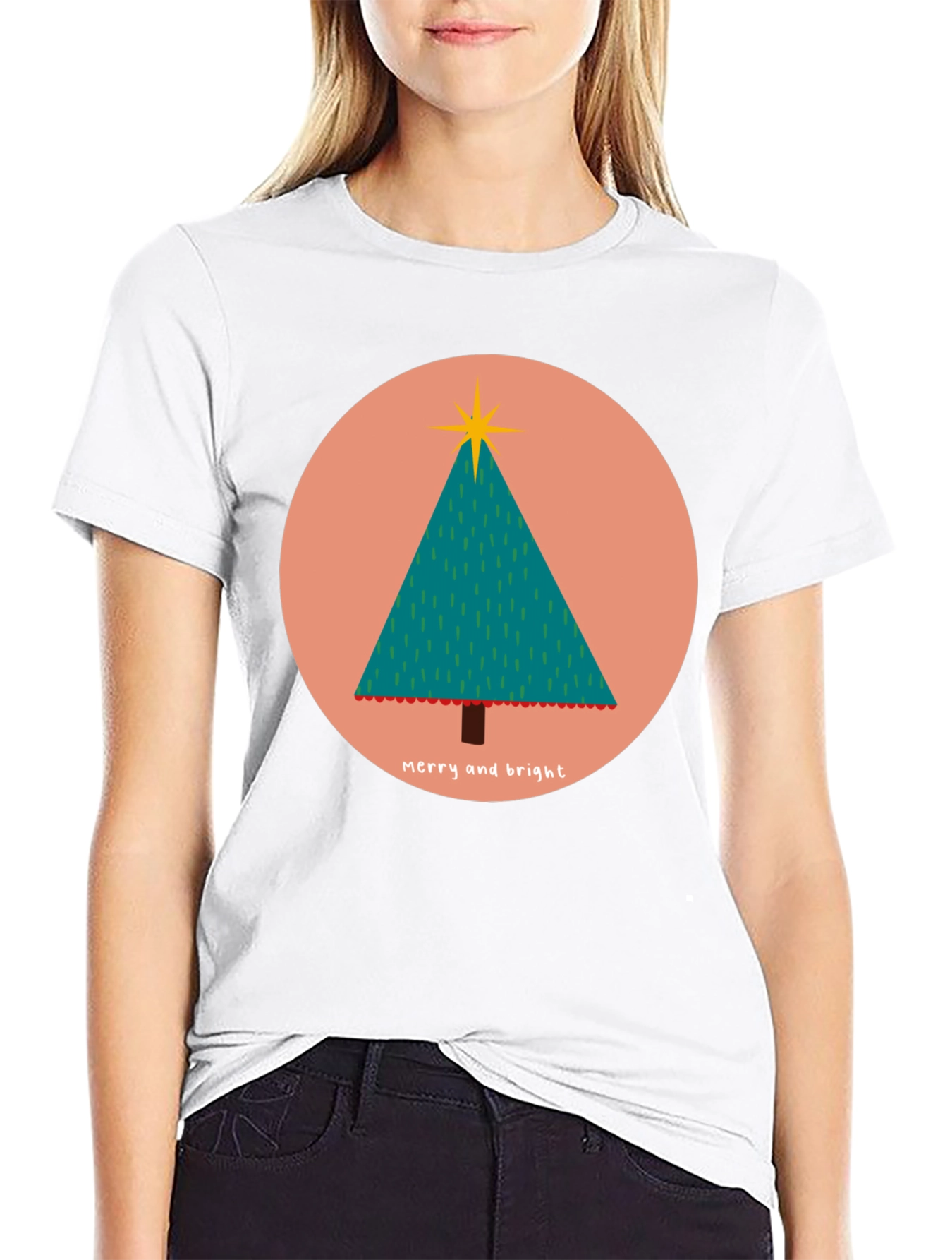 Merry & Bright Christmas Tree Graphic Tee