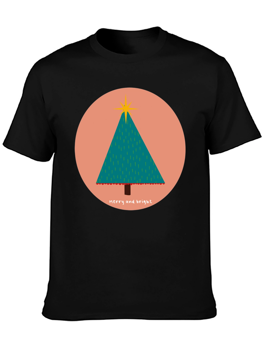 Merry & Bright Christmas Tree Graphic Tee