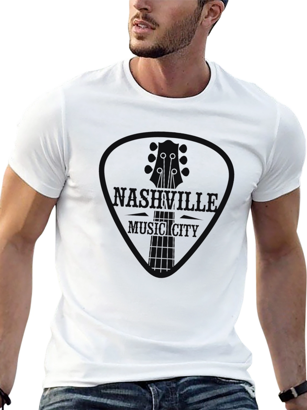 Nashville Music City Guitar Pick Graphic Tee