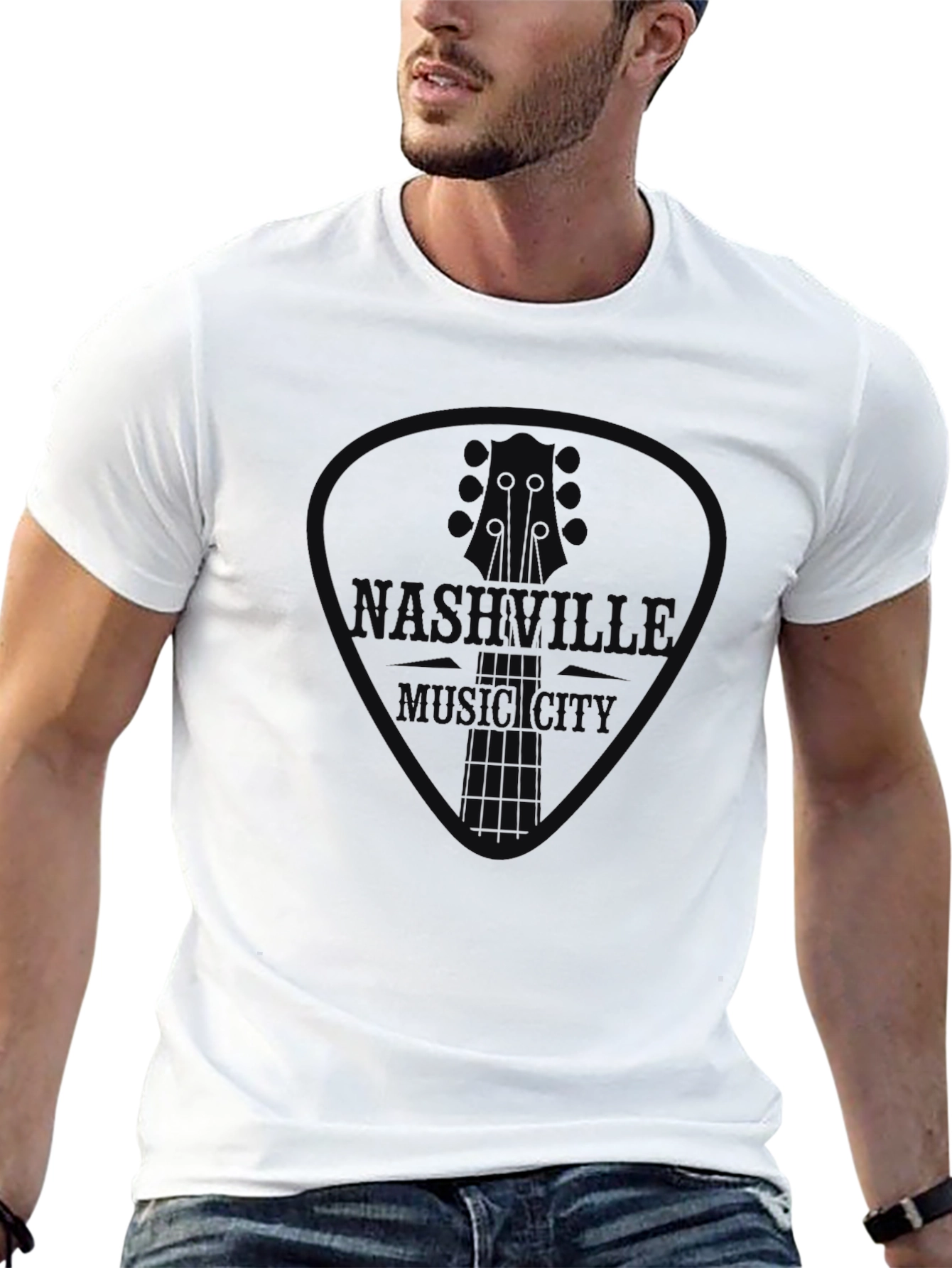 Nashville Music City Guitar Pick Graphic Tee