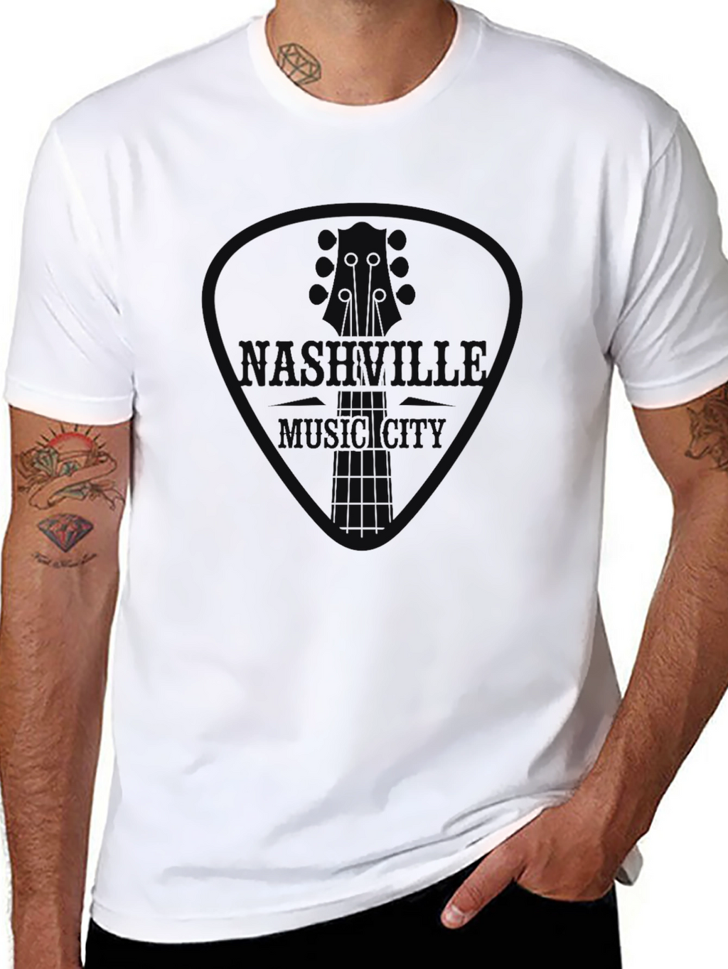 Nashville Music City Guitar Pick Graphic Tee