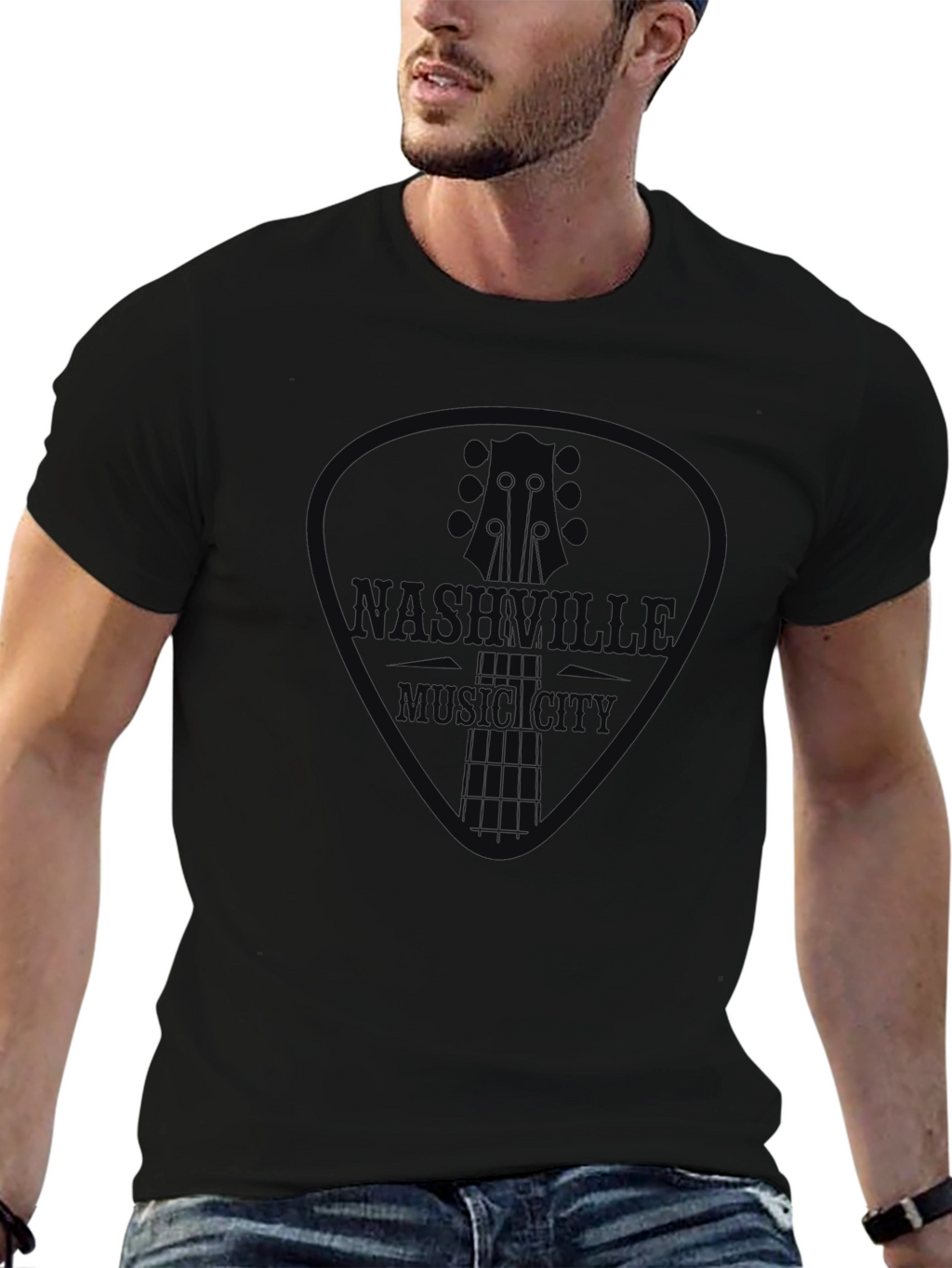 Nashville Music City Guitar Pick Graphic Tee