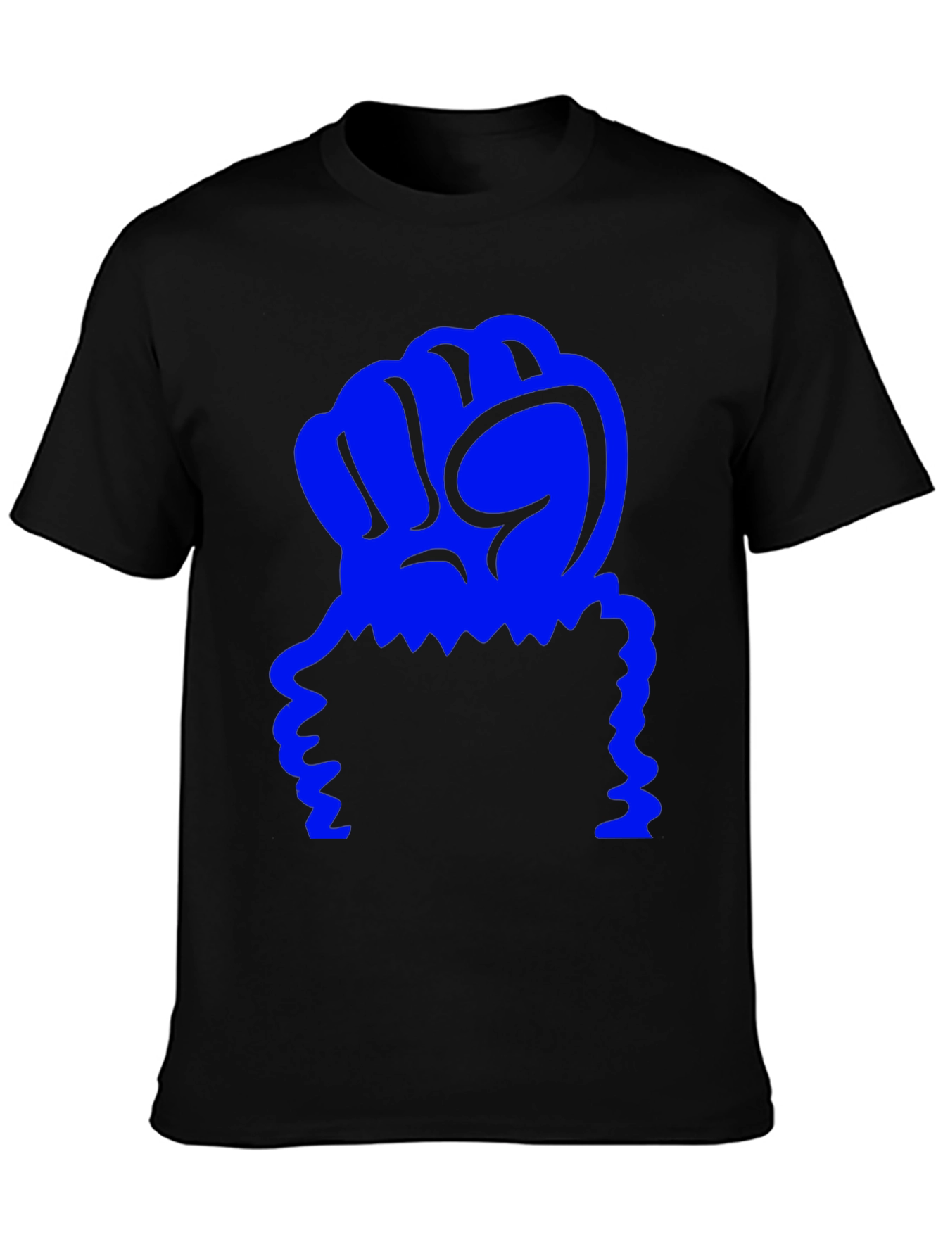 Graphic Tee - Blue Fist on Black Shirt