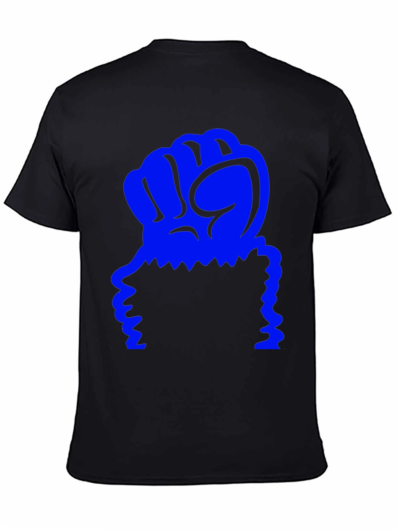 Graphic Tee - Blue Fist on Black Shirt