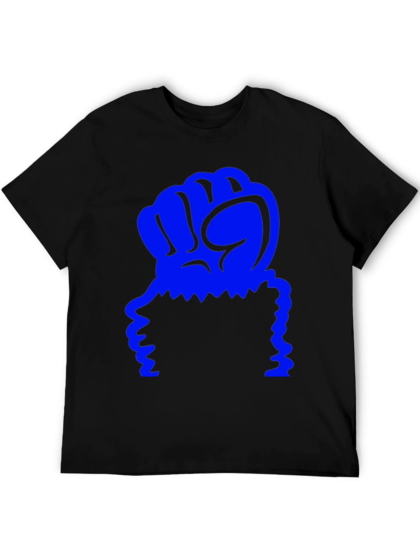 Graphic Tee - Blue Fist on Black Shirt