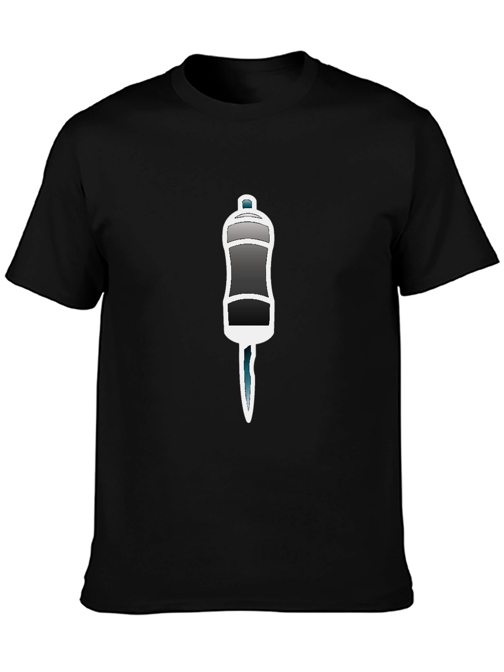 Black T-Shirt with Salt Shaker Graphic