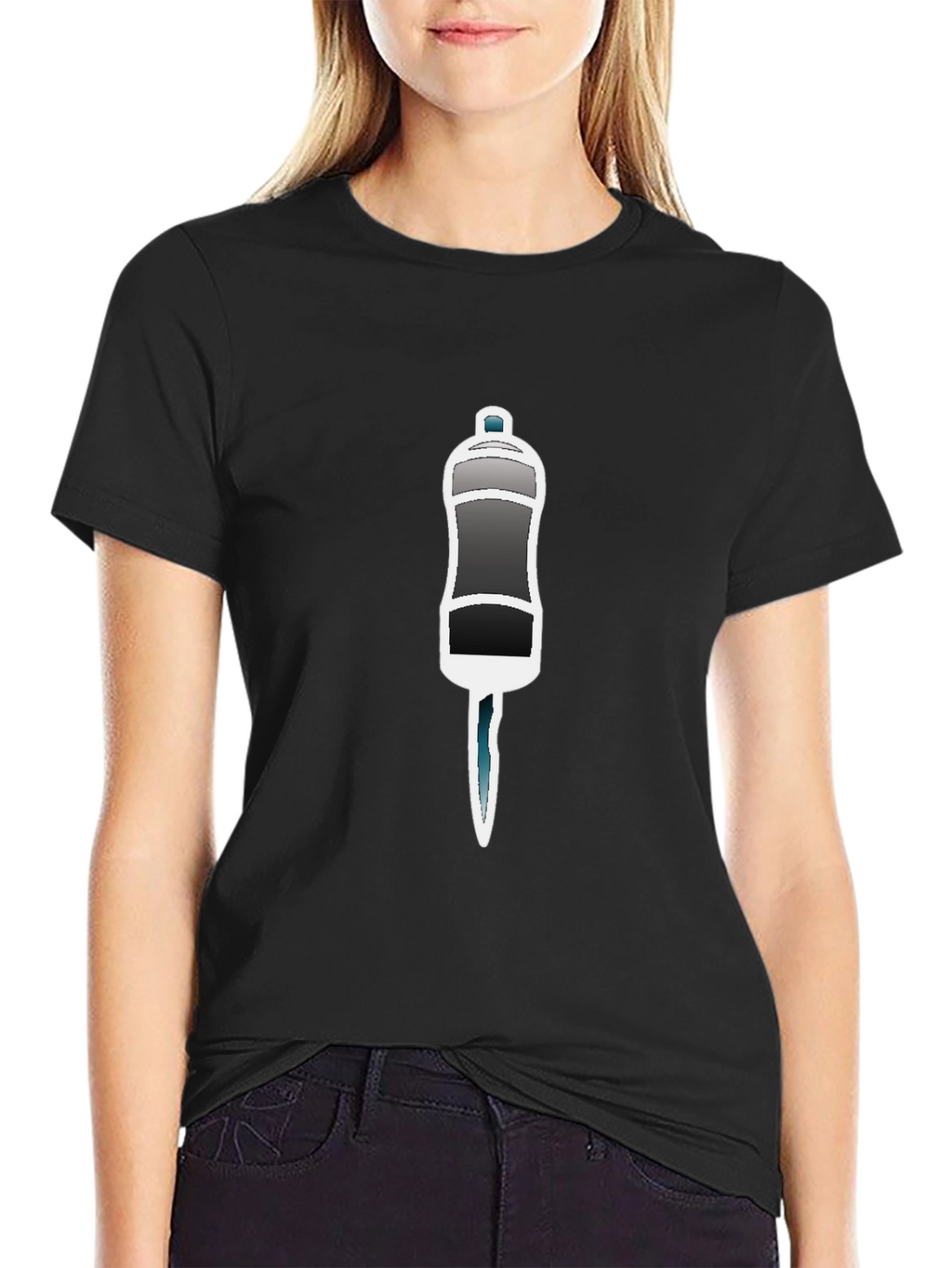 Black T-Shirt with Salt Shaker Graphic