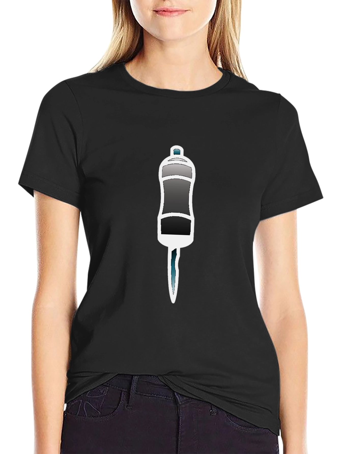 Black T-Shirt with Salt Shaker Graphic