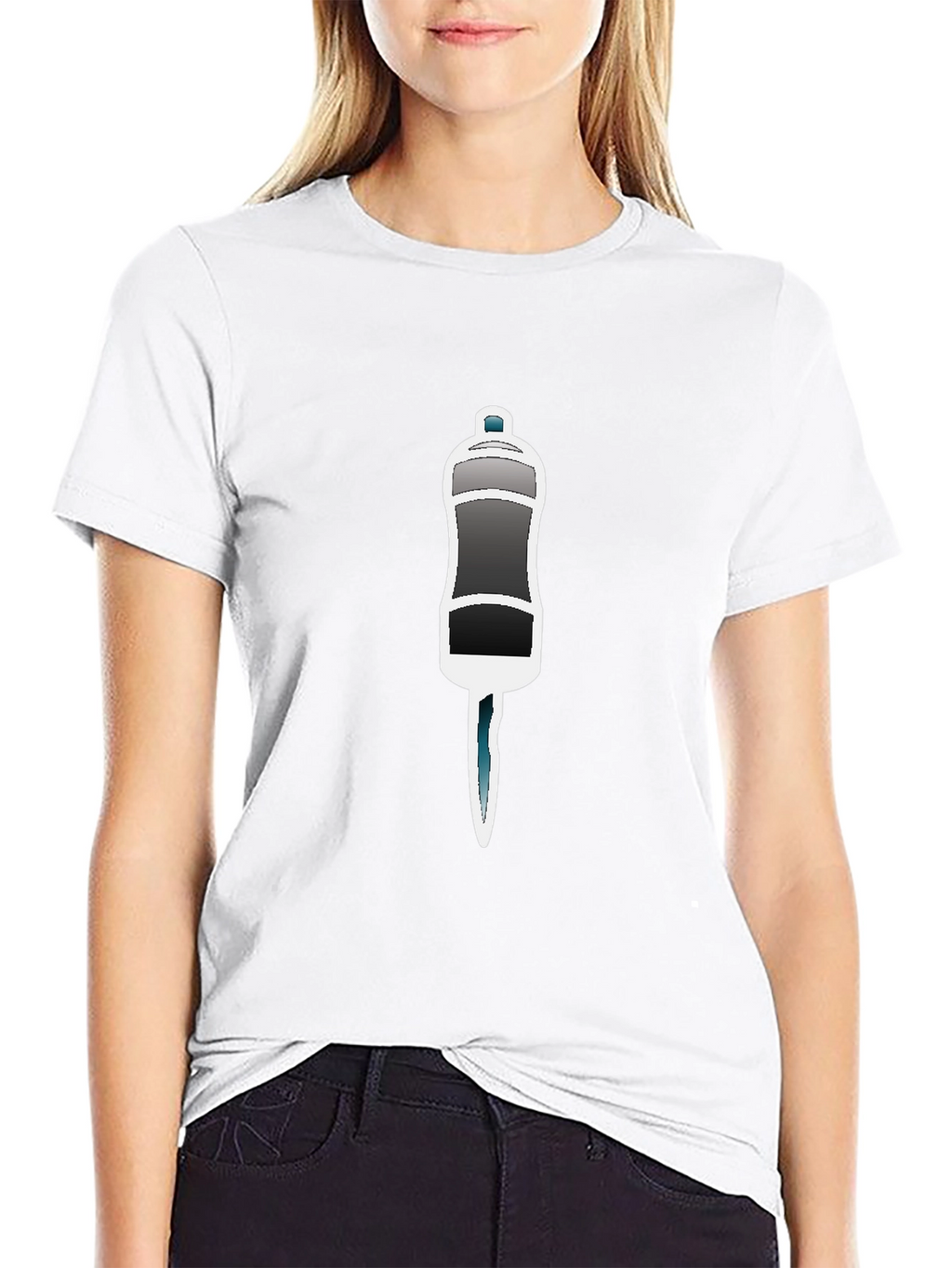 Black T-Shirt with Salt Shaker Graphic