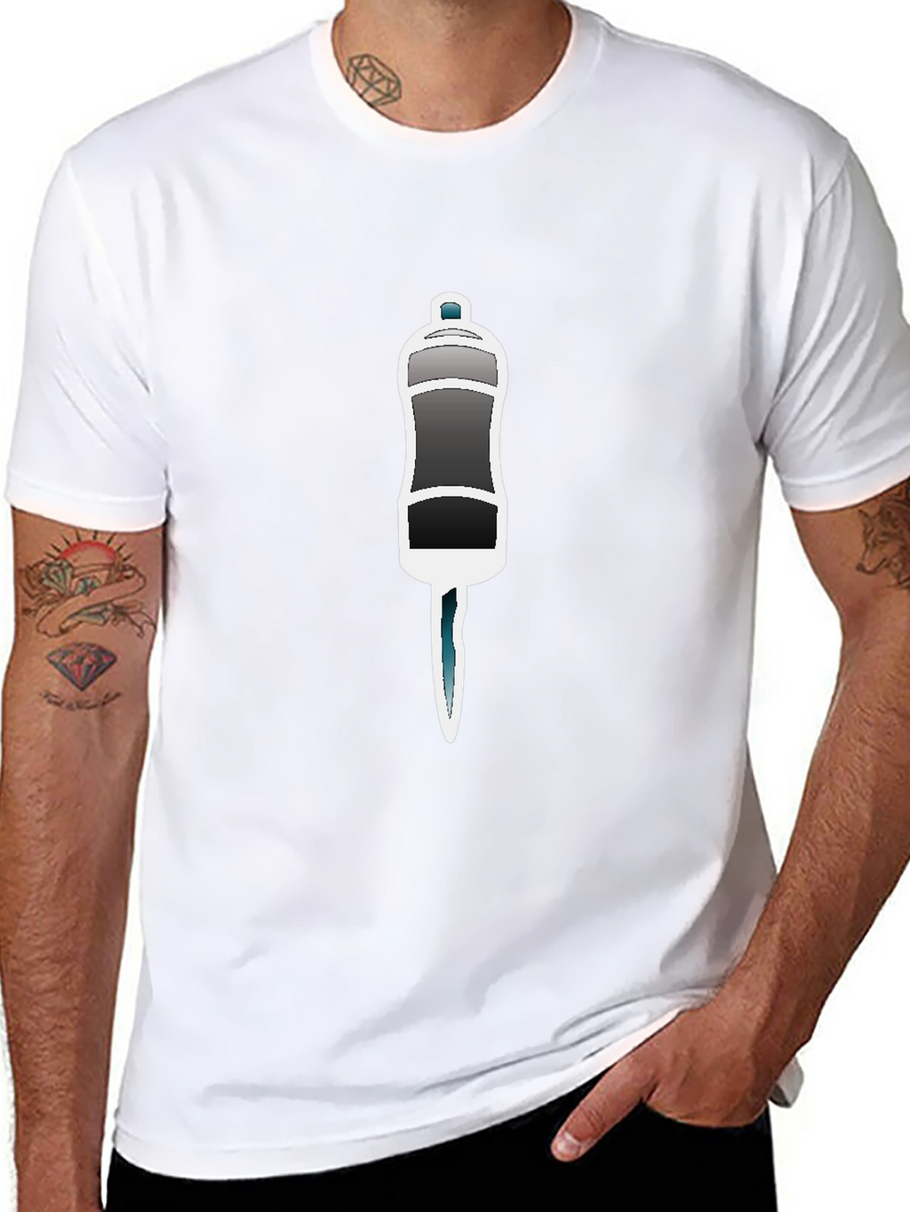Black T-Shirt with Salt Shaker Graphic