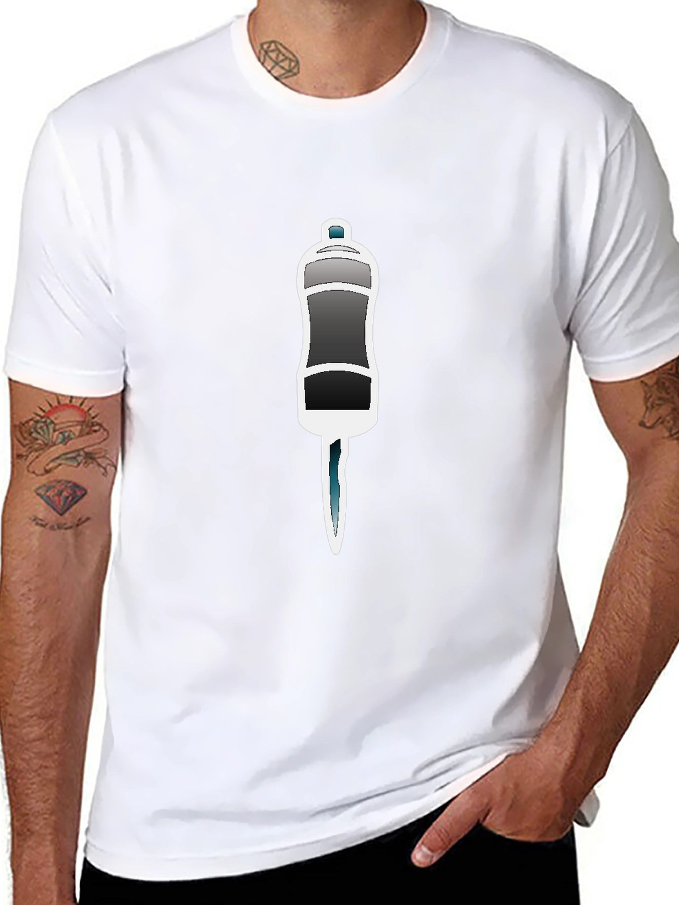 Black T-Shirt with Salt Shaker Graphic