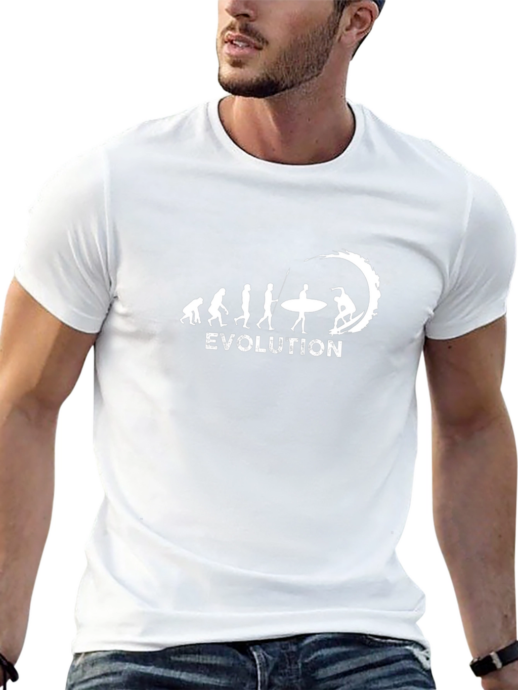 Surfing Evolution Graphic Tee - Black