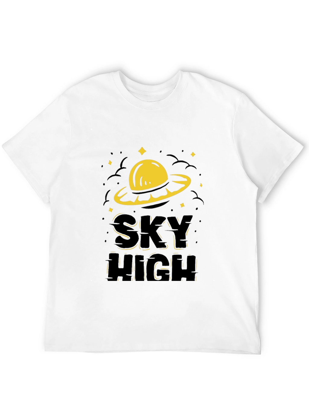 Sky High UFO Graphic T-Shirt - Black