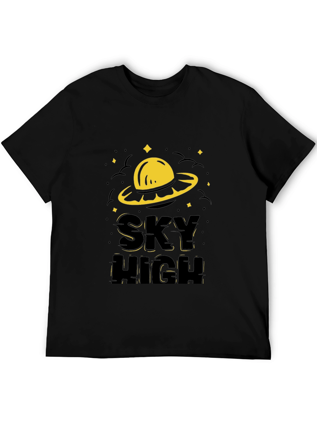 Sky High UFO Graphic T-Shirt - Black