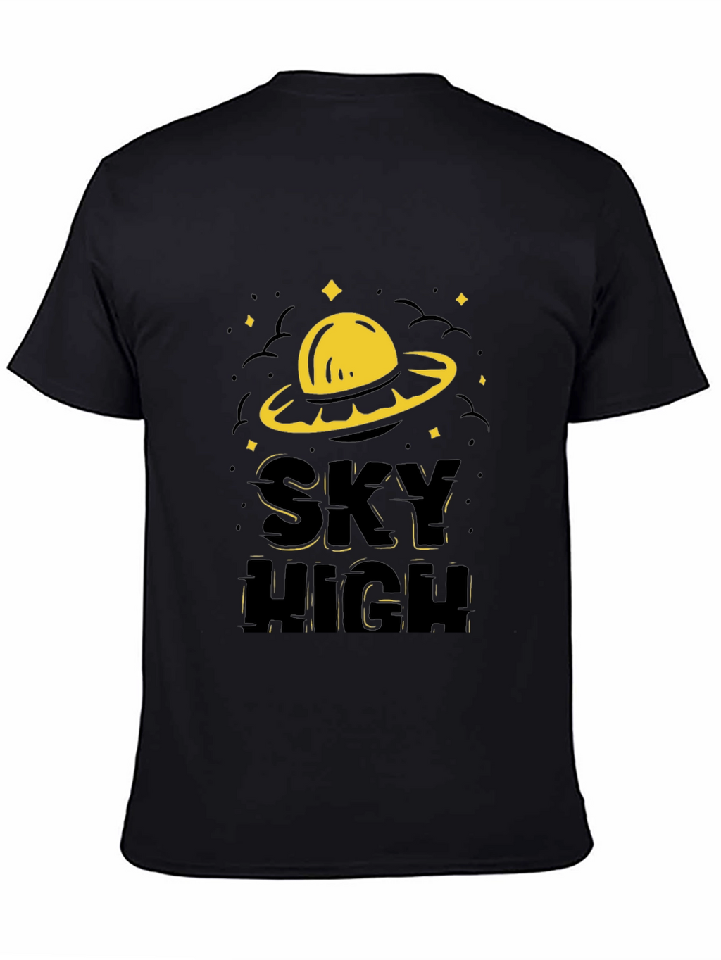 Sky High UFO Graphic T-Shirt - Black