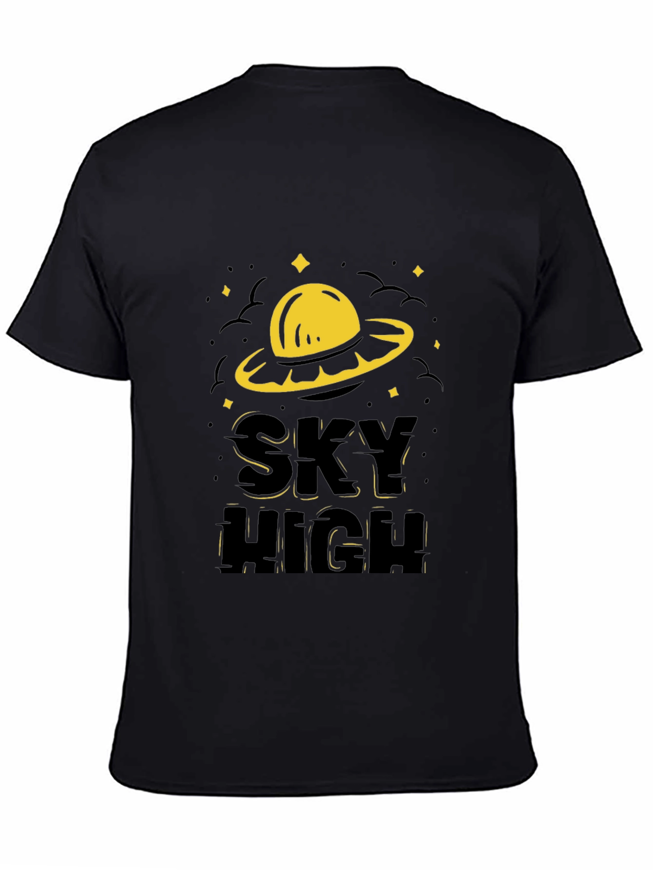 Sky High UFO Graphic T-Shirt - Black