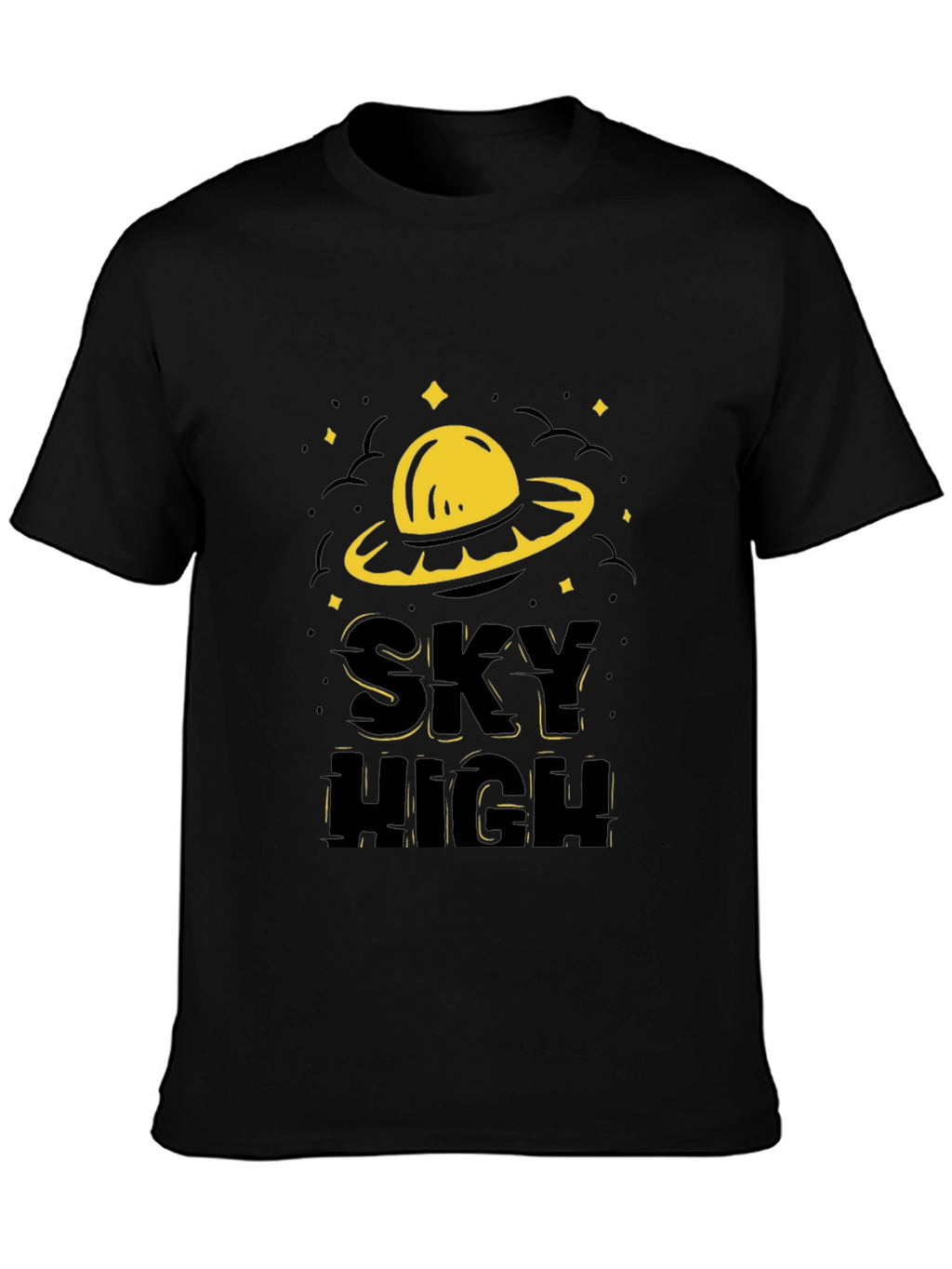 Sky High UFO Graphic T-Shirt - Black