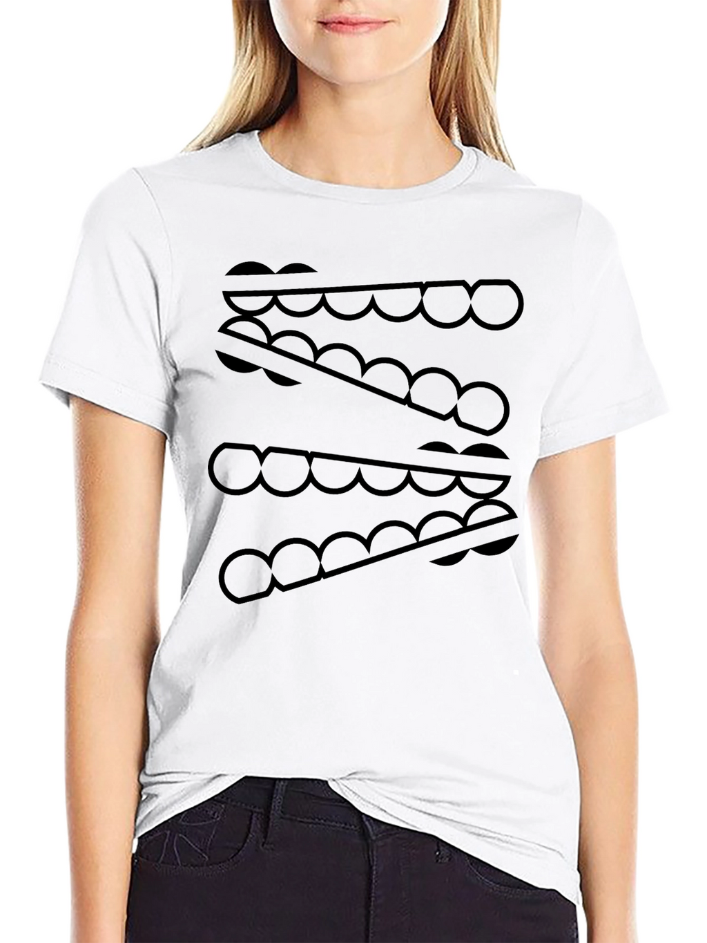 Abstract Pattern Black Graphic Tee