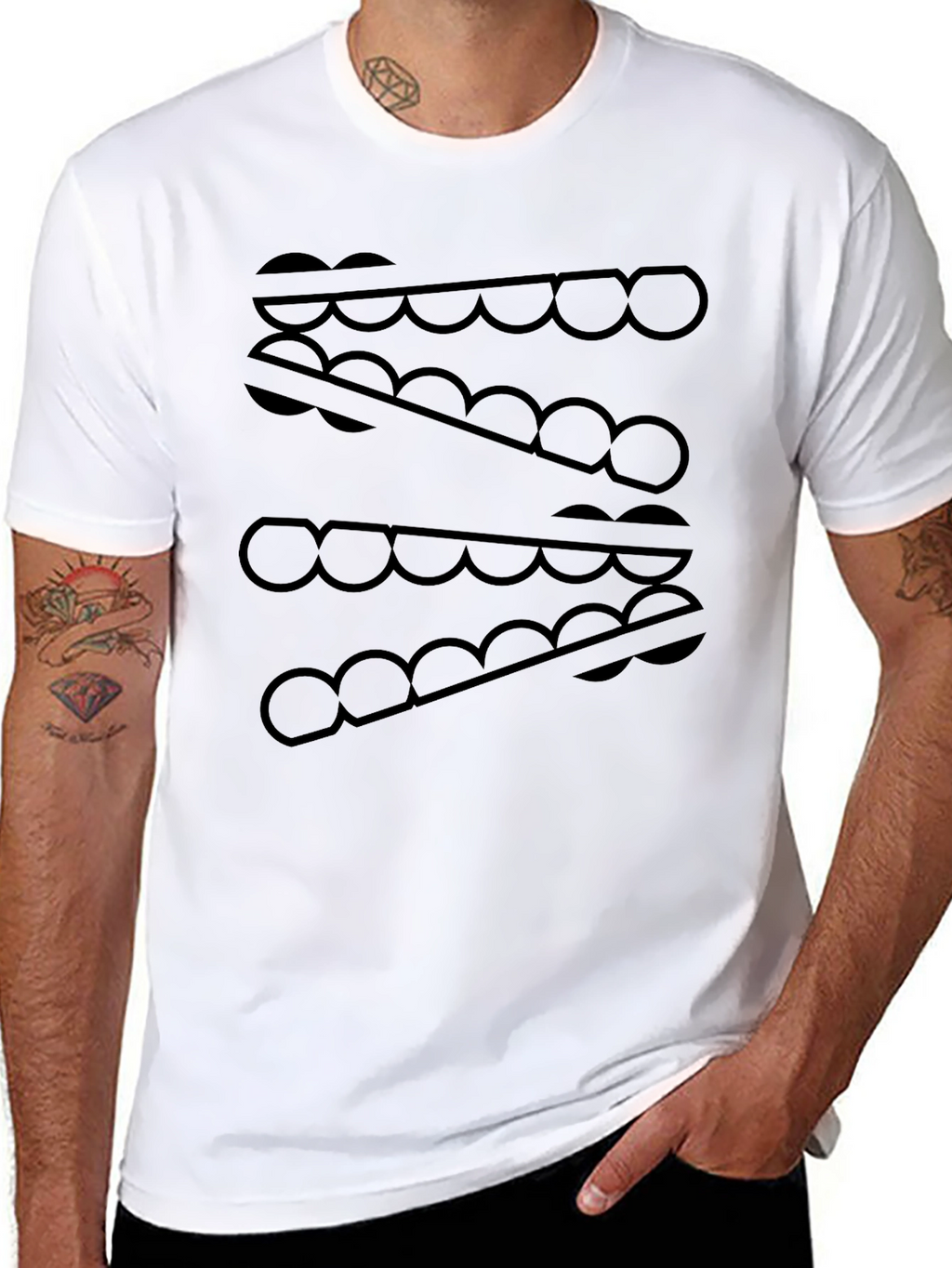 Abstract Pattern Black Graphic Tee