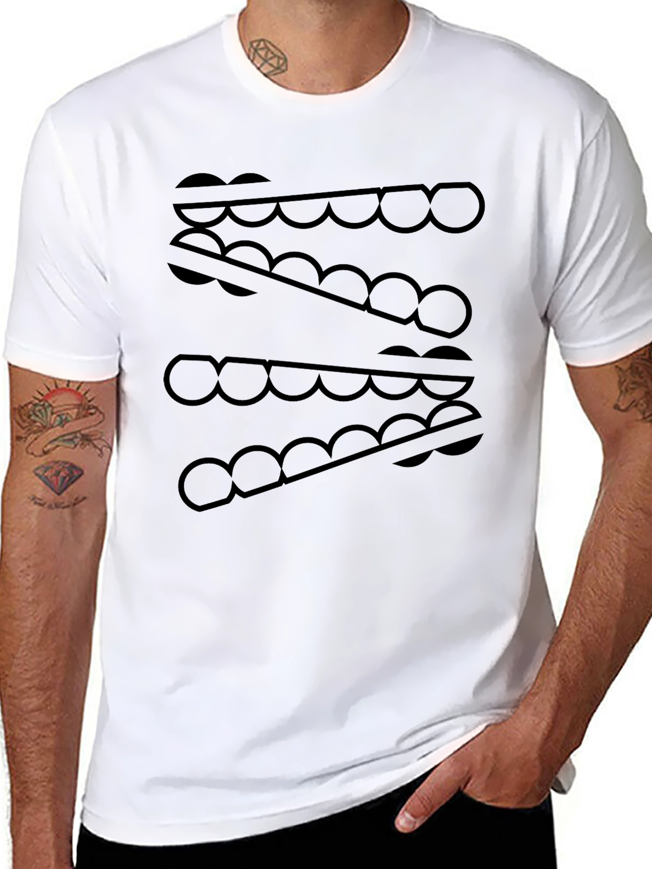 Abstract Pattern Black Graphic Tee