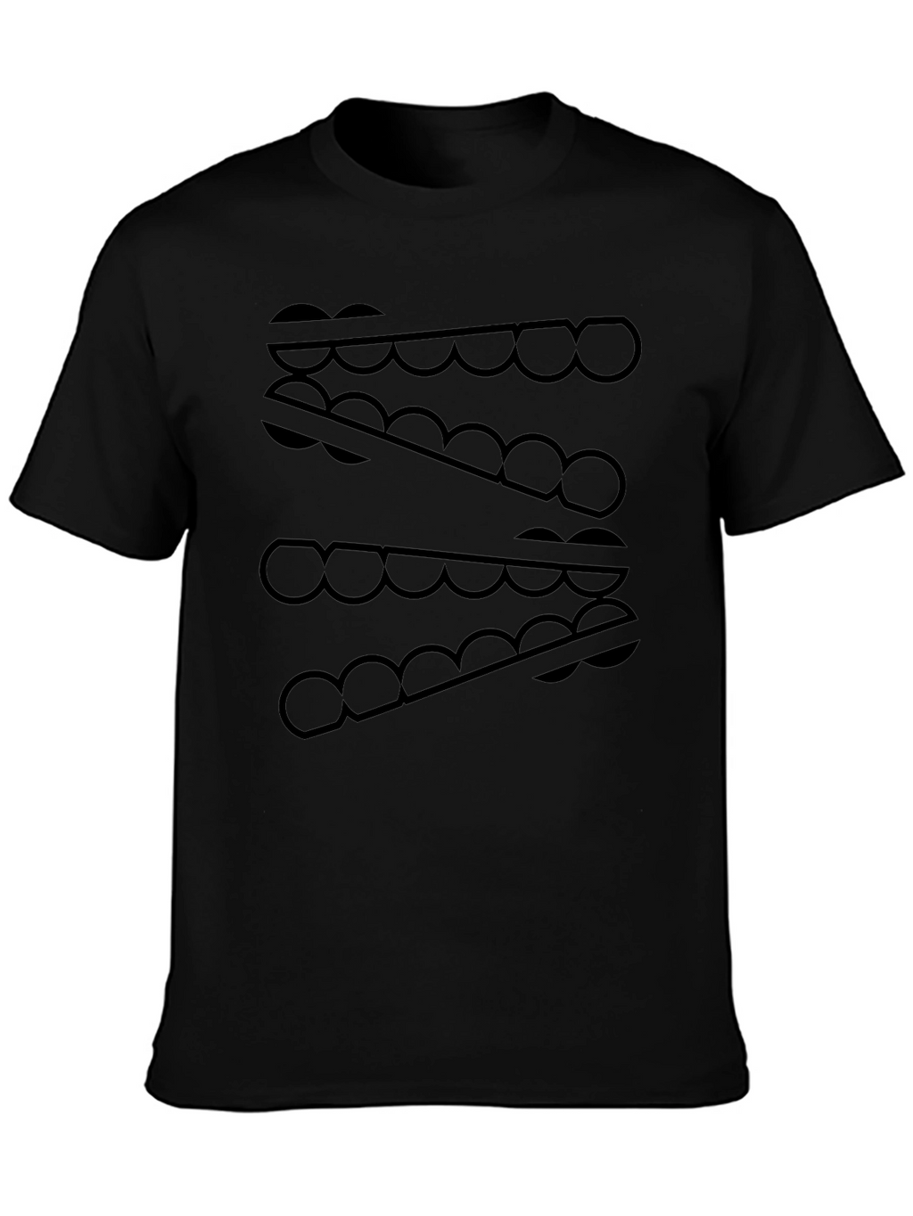 Abstract Pattern Black Graphic Tee