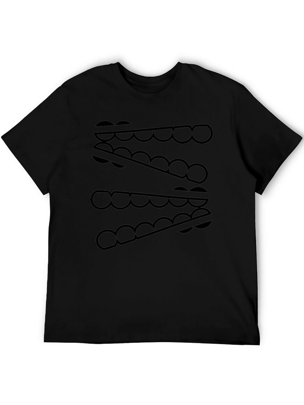 Abstract Pattern Black Graphic Tee