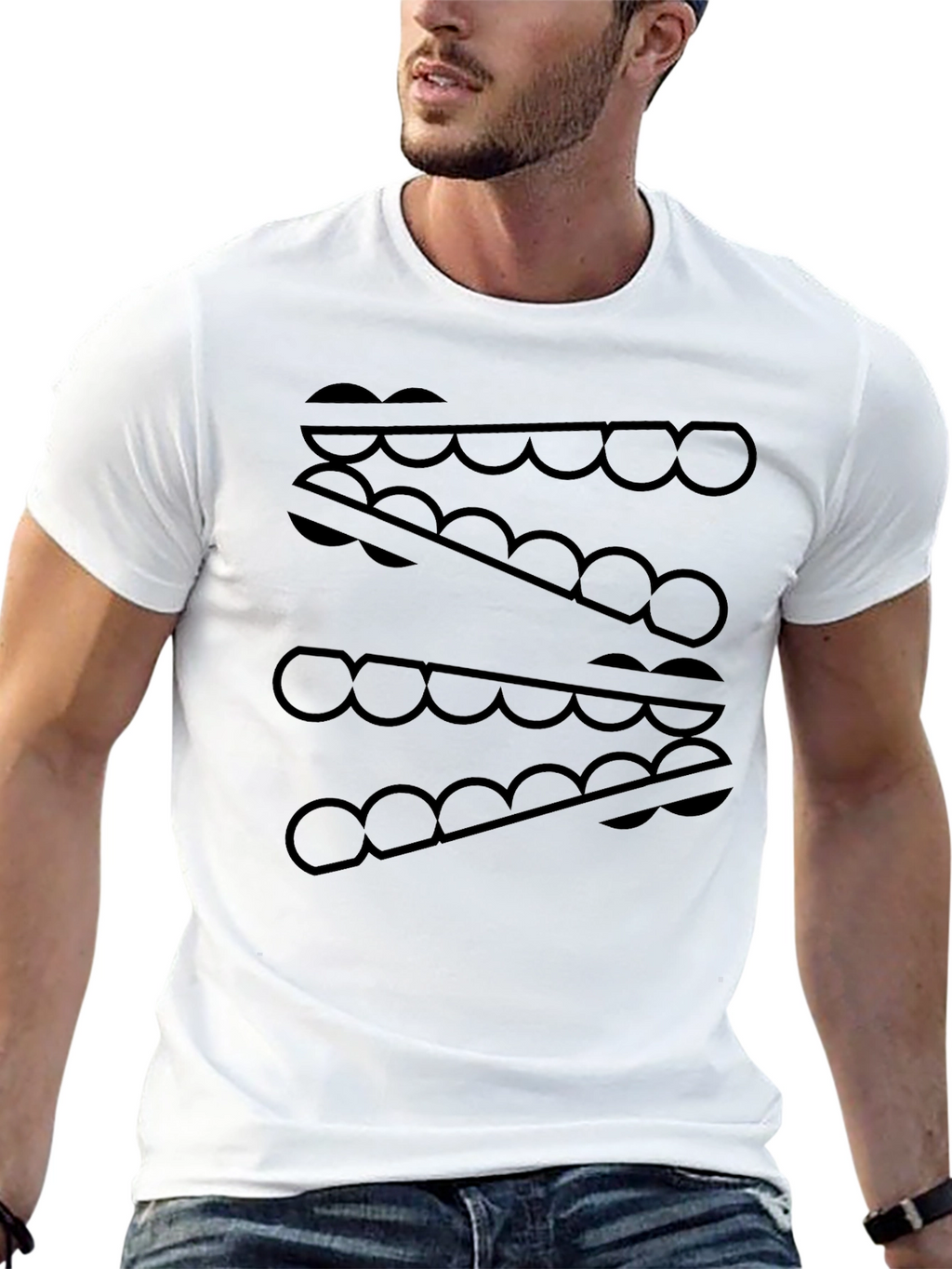 Abstract Pattern Black Graphic Tee