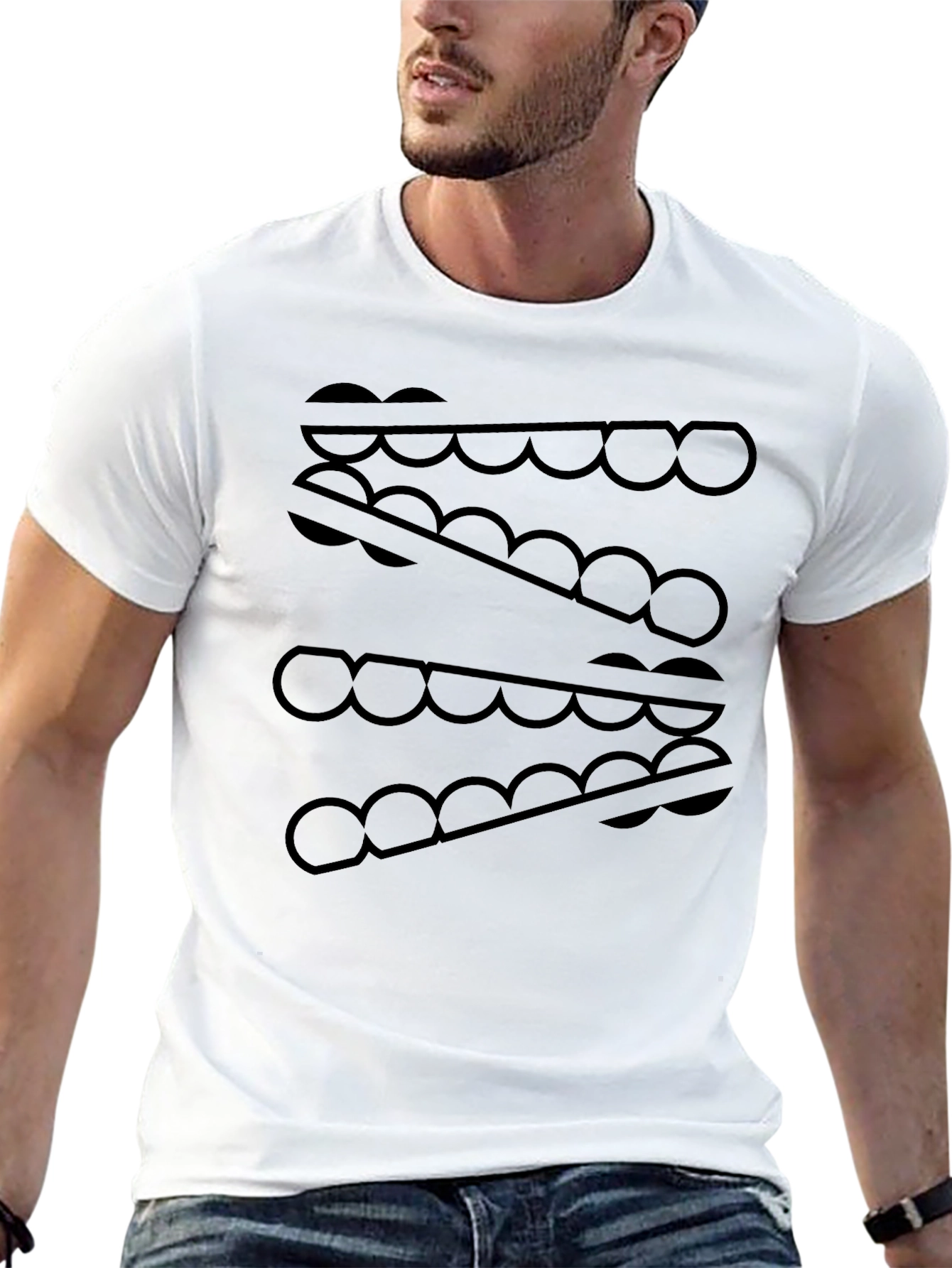 Abstract Pattern Black Graphic Tee
