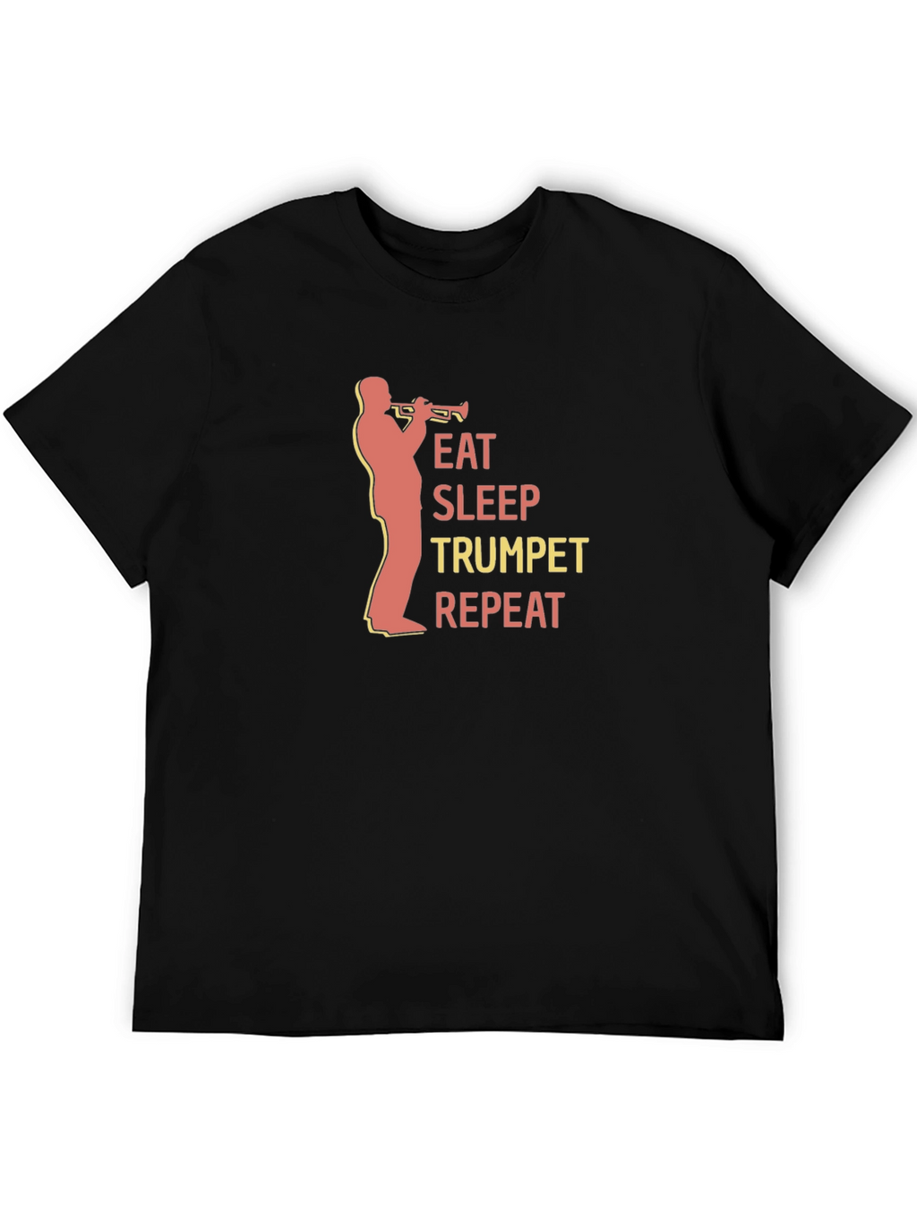 Eat Sleep Trumpet Repeat Black T-Shirt