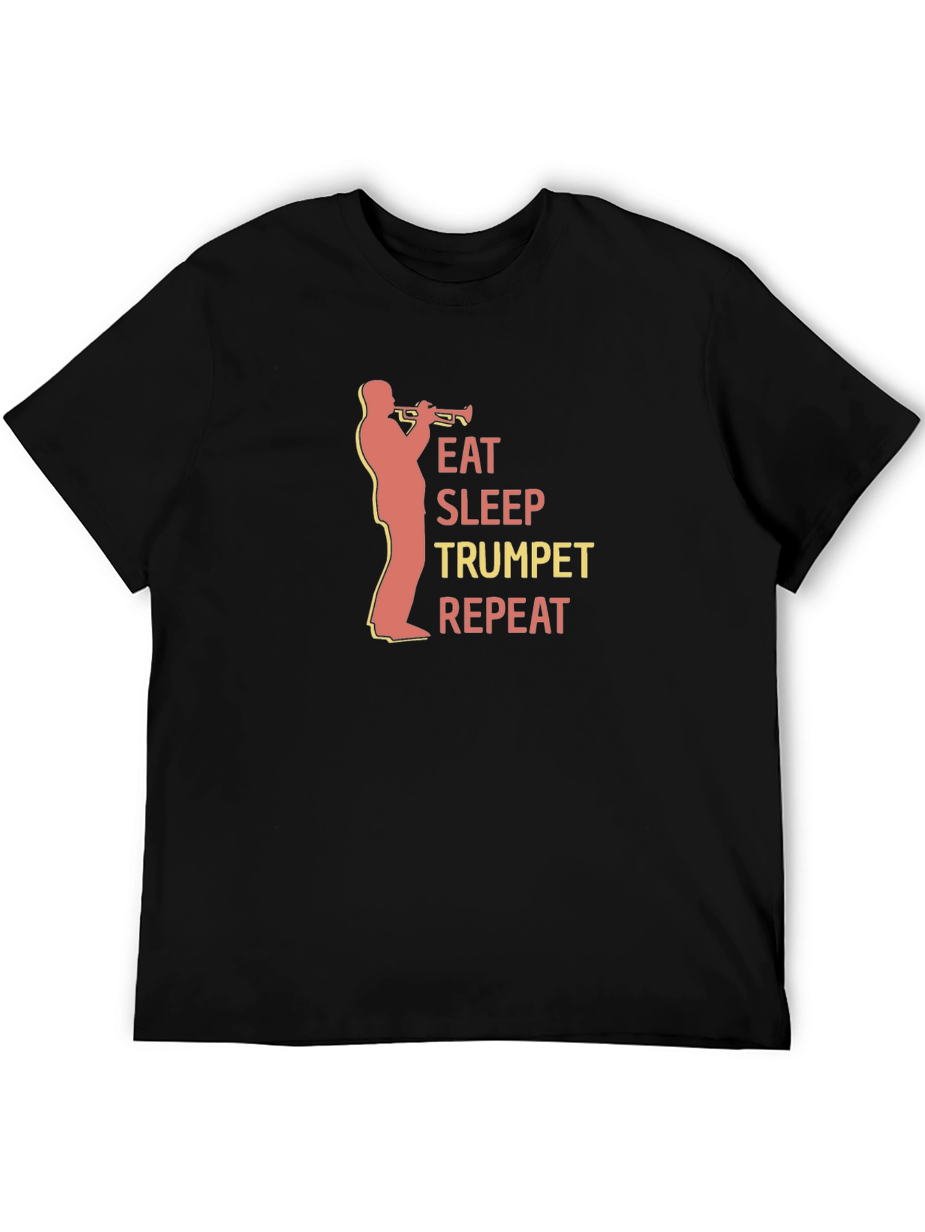 Eat Sleep Trumpet Repeat Black T-Shirt