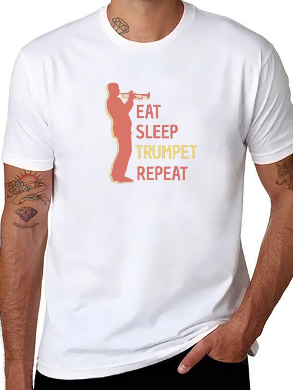 Eat Sleep Trumpet Repeat Black T-Shirt