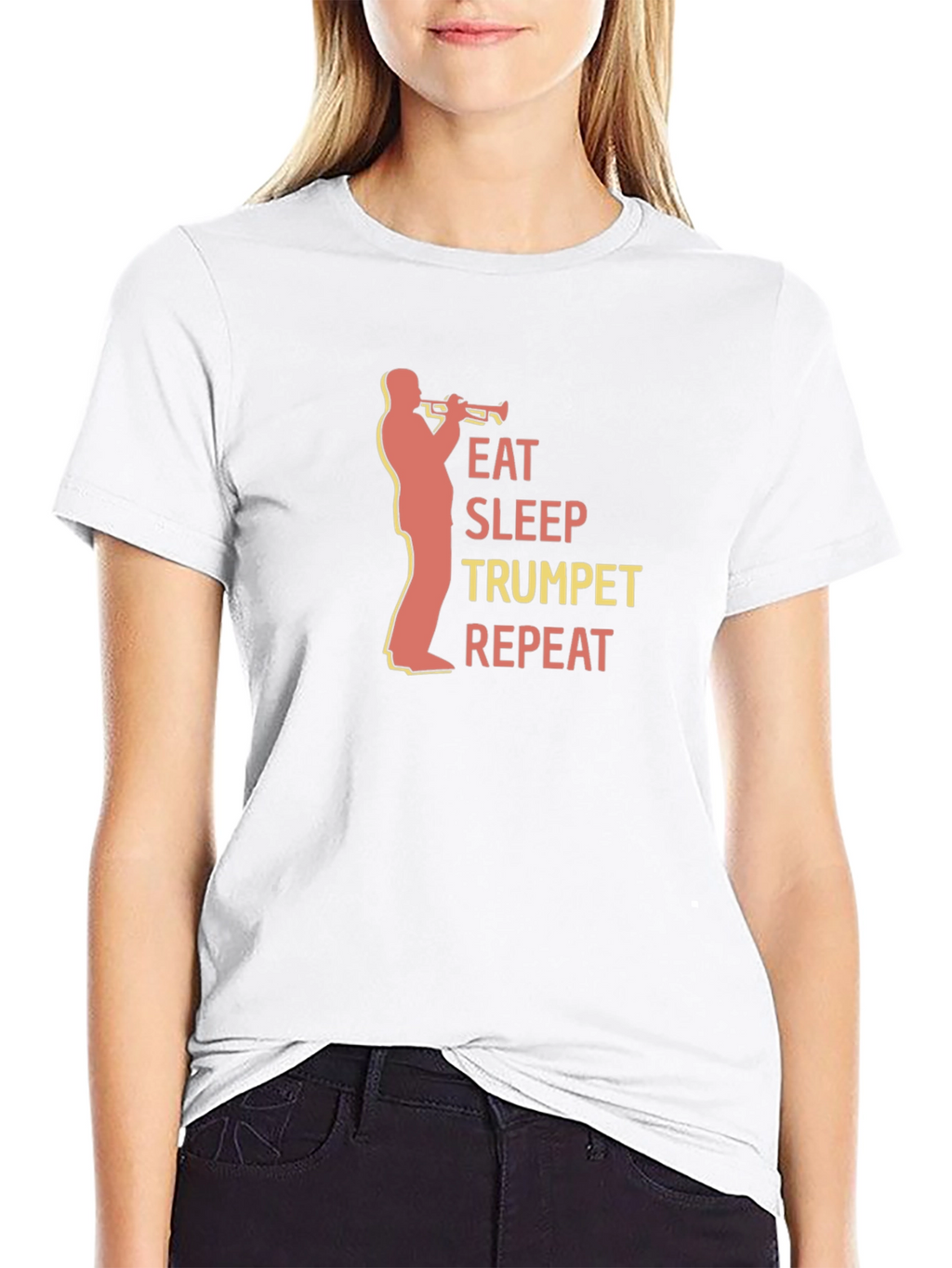 Eat Sleep Trumpet Repeat Black T-Shirt