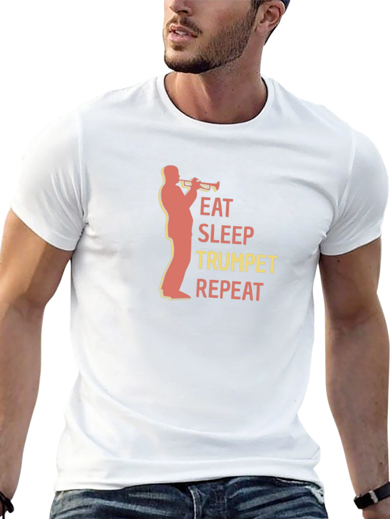 Eat Sleep Trumpet Repeat Black T-Shirt