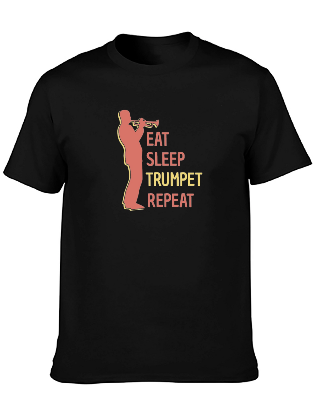 Eat Sleep Trumpet Repeat Black T-Shirt