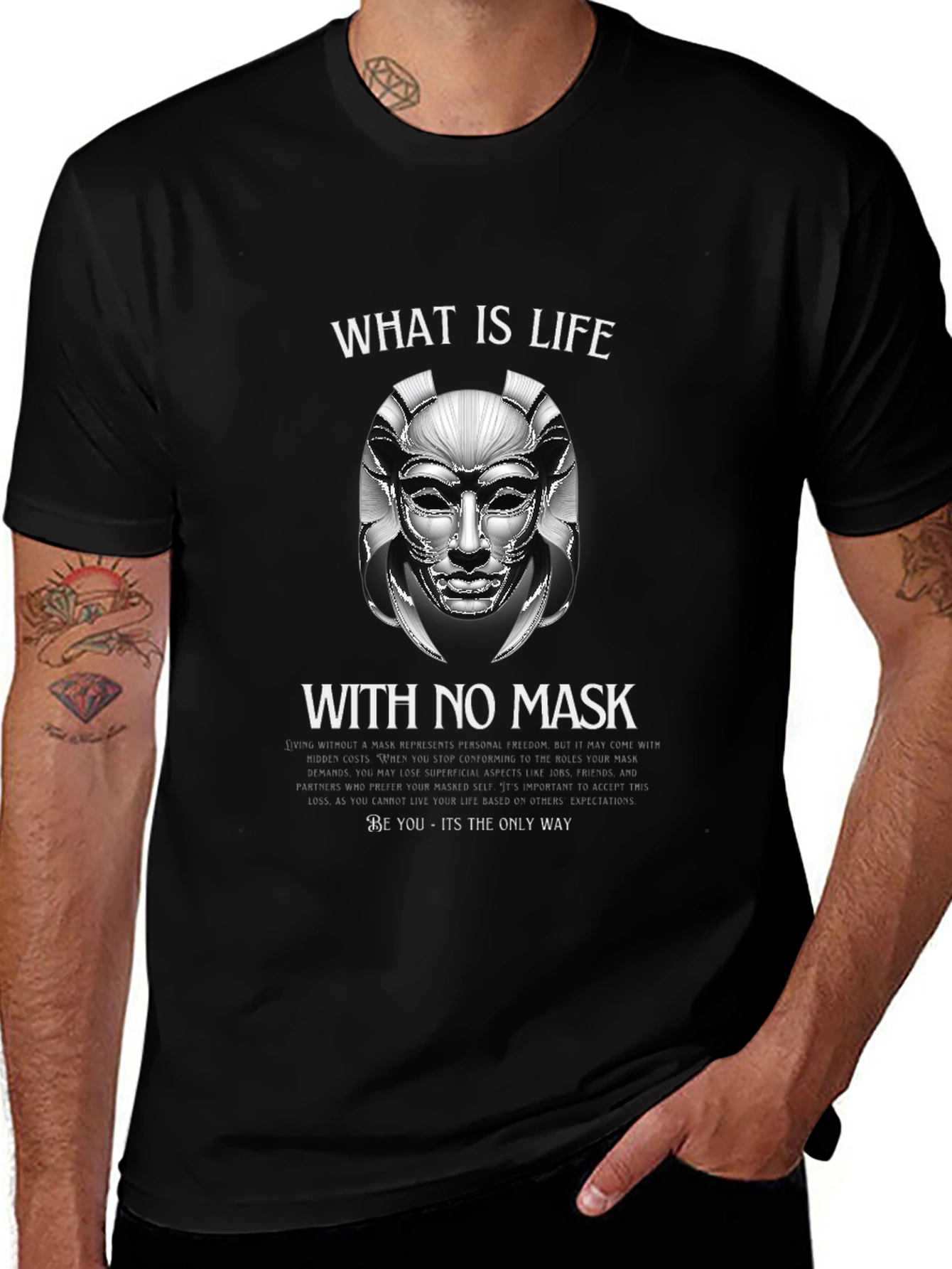 What is Life With No Mask Graphic Tee
